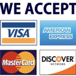 we accept major credit cards